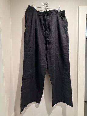Banana Republic Black Wide-Leg Drawstring Pants
